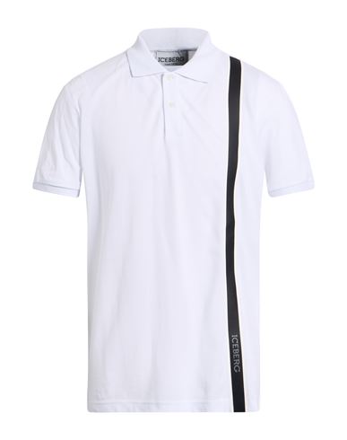 Iceberg Man Polo Shirt White Size Xl Cotton In White