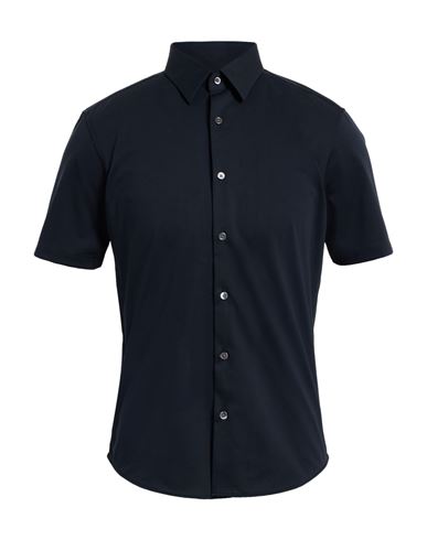 Theory Man Shirt Midnight Blue Size S Cotton, Polyester In Blue