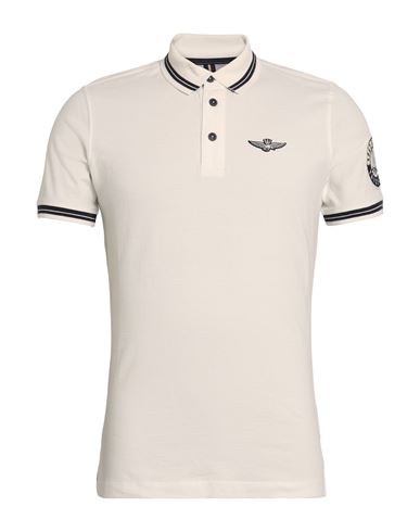 Aeronautica Militare Man Polo Shirt Cream Size M Cotton, Elastane In Neutral
