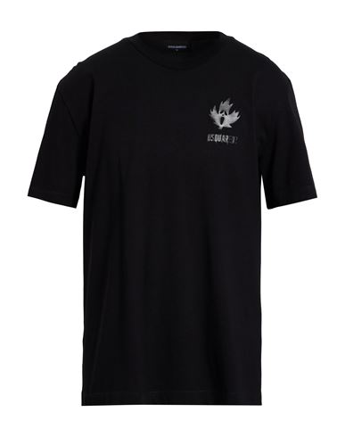 Dsquared2 Man T-shirt Black Size L Cotton In Black