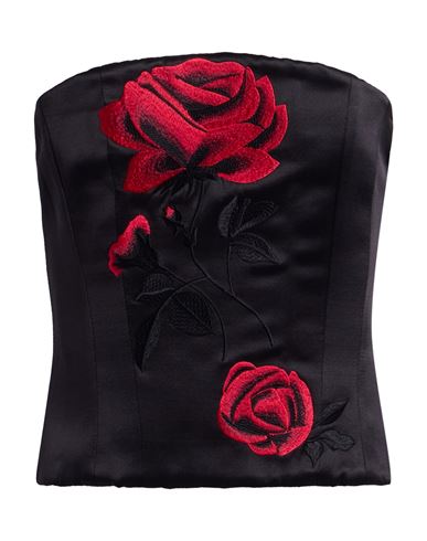 Magda Butrym Woman Top Black Size 4 Silk, Wool In Black