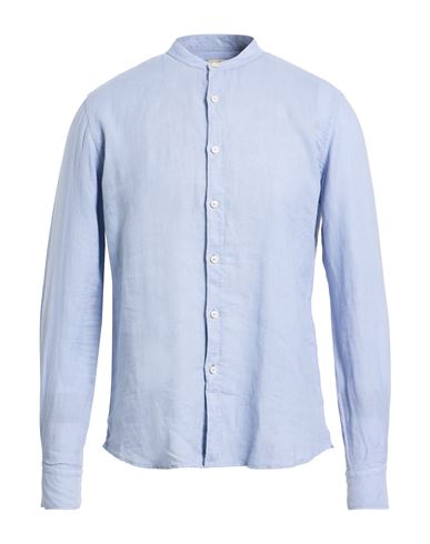 Xacus Man Shirt Light Blue Size 16 Linen In Blue