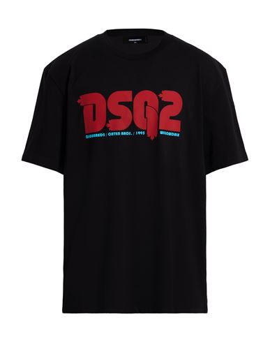 Dsquared2 Man T-shirt Black Size L Cotton In Black