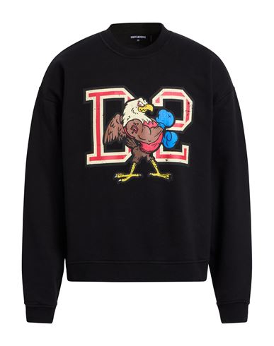 Dsquared2 Relaxed Fit Cotton Crew Sweatshirt In Black
