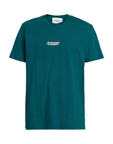 Iceberg Man T-shirt Deep Teal Size L Cotton In Blue