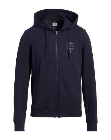 Aeronautica Militare Frecce Tricolori Man Sweatshirt Midnight Blue Size M Cotton, Elastane In Black
