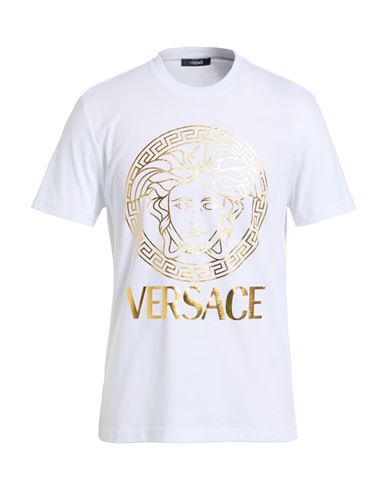 Versace Man T-shirt White Size L Cotton In White