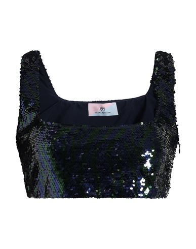 Chiara Ferragni Woman Top Midnight Blue Size 8 Polyester In Black