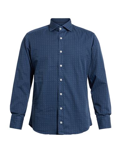 Bastoncino Man Shirt Slate Blue Size 15 ½ Cotton In Blue