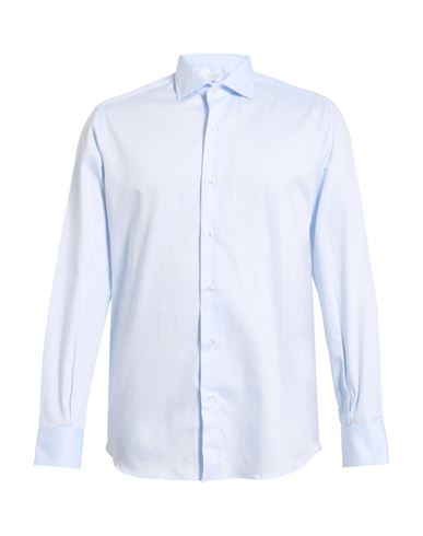 Caruso Man Shirt Sky Blue Size 16 ½ Cotton In Blue