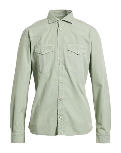 Mastricamiciai Man Shirt Sage Green Size 15 ¾ Cotton In Green
