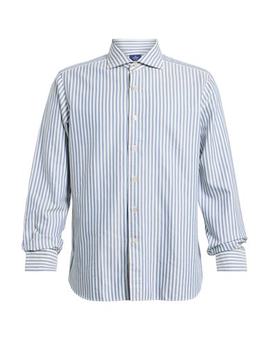 Alessandro Gherardi Man Shirt Blue Size 16 Cotton In Multi