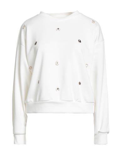 Vicolo Woman Sweatshirt White Size Onesize Cotton, Polyester