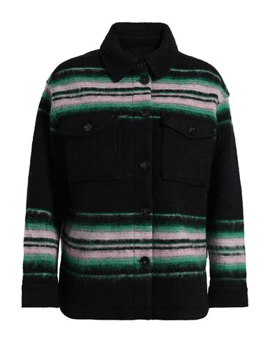 Woolrich Woman Shirt Black Size L Wool, Polyester In Black