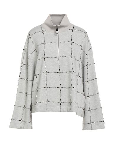Emma & Gaia Woman Sweatshirt Light Grey Size 6 Cotton, Polyester In Gray