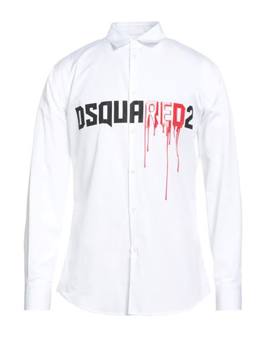Dsquared2 Man Shirt White Size 42 Cotton In White