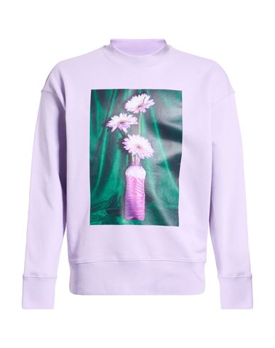 Msgm Man Sweatshirt Lilac Size Xxl Organic Cotton In Purple