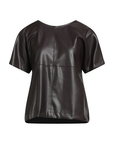 Clips Tricot Woman Top Dark Brown Size Xl Polyester, Polyurethane In Brown