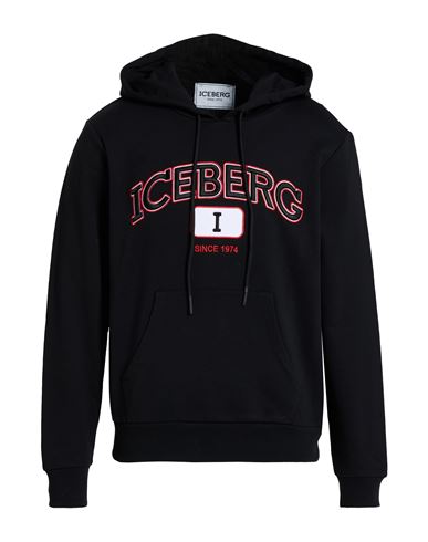 Iceberg Man Sweatshirt Black Size Xl Cotton In Black