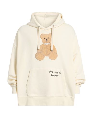 Palm Angels Man Sweatshirt Ivory Size Xl Cotton, Elastane, Polyester, Wool, Acrylic In White