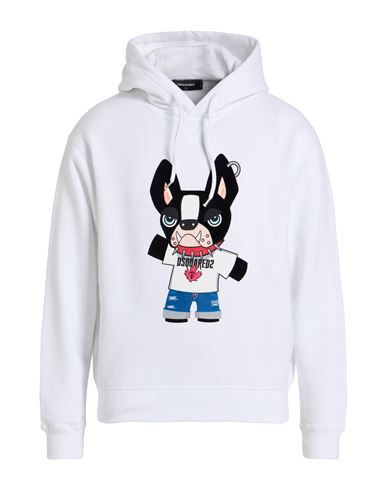 Dsquared2 Man Sweatshirt White Size L Cotton In White