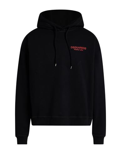 Dsquared2 Man Sweatshirt Black Size L Cotton, Elastane In Black