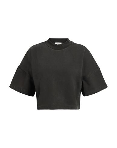 Agolde Woman Sweatshirt Charcoal Size L Organic Cotton In Black