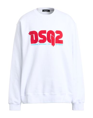 Dsquared2 Man Sweatshirt White Size Xxxl Cotton In White