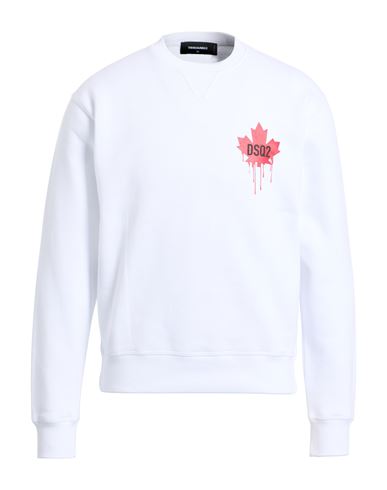 Dsquared2 Man Sweatshirt White Size L Cotton In White