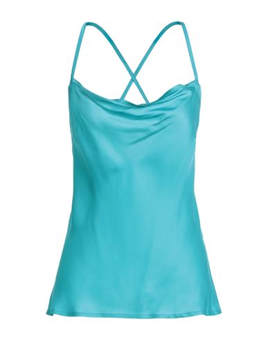 Rebel Queen By Liu •jo Woman Top Turquoise Size L Viscose In Blue