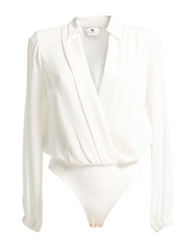 Elisabetta Franchi Woman Bodysuit White Size 8 Viscose, Polyamide, Elastane In White