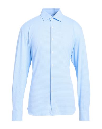 Xacus Man Shirt Pastel Blue Size 17 ½ Polyamide, Elastane In Blue