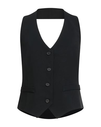 Liviana Conti Woman Tailored Vest Black Size 8 Triacetate, Polyester In Black