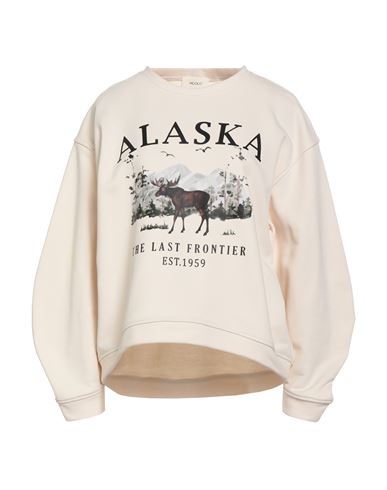 Vicolo Woman Sweatshirt Cream Size Onesize Cotton, Polyester In White