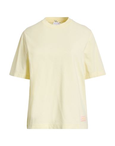 Burberry Woman T-shirt Pastel Yellow Size S Cotton, Elastane In Multi