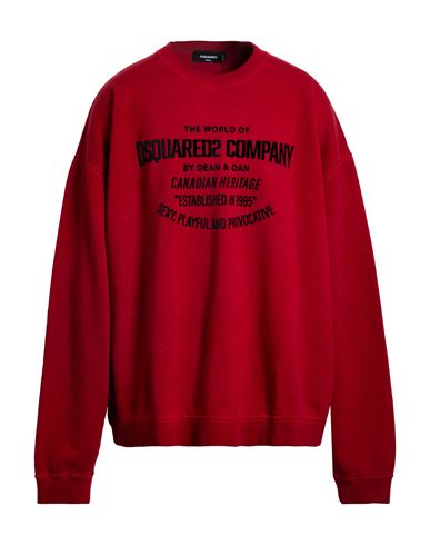 Dsquared2 Man Sweatshirt Burgundy Size L Cotton In Red