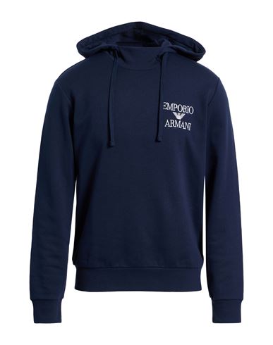 Emporio Armani Underwear Man Sweatshirt Midnight Blue Size L Cotton, Polyester, Elastane In Blue