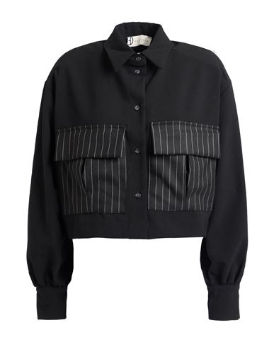 Haveone Woman Shirt Black Size M Polyester, Viscose, Elastane In Black