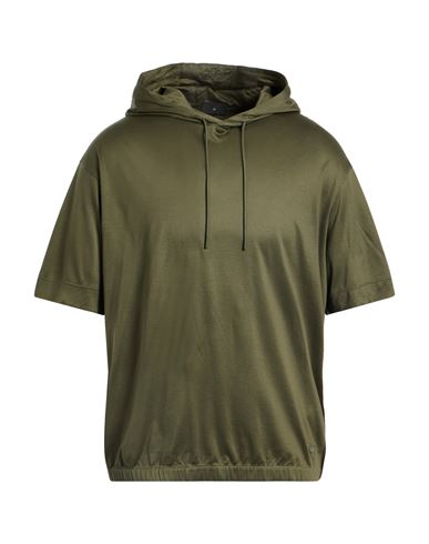 Emporio Armani Man T-shirt Military Green Size L Lyocell, Cotton In Green