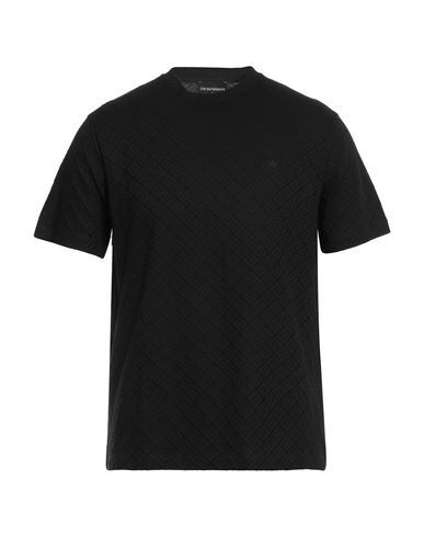 Emporio Armani Man T-shirt Black Size M Cotton In Black