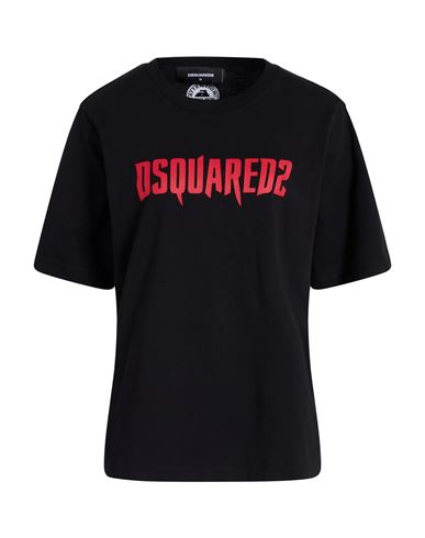 Dsquared2 Woman T-shirt Black Size L Cotton In Black