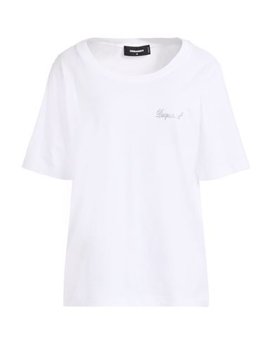 Dsquared2 Woman T-shirt White Size L Cotton In White