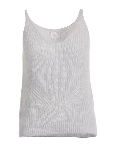 Eleventy Woman Top Light Grey Size L Mohair Wool, Silk In Gray