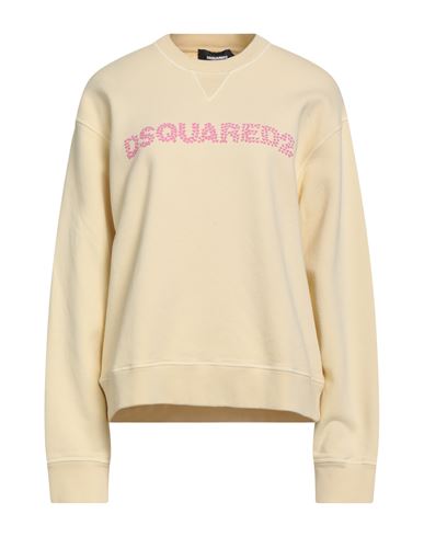 Dsquared2 Woman Sweatshirt Pastel Yellow Size L Cotton