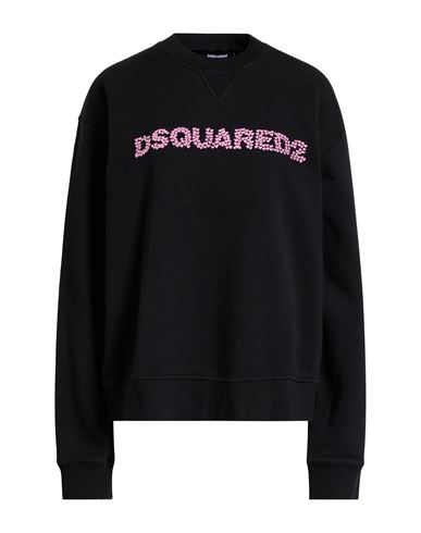 Dsquared2 Woman Sweatshirt Black Size M Cotton In Black