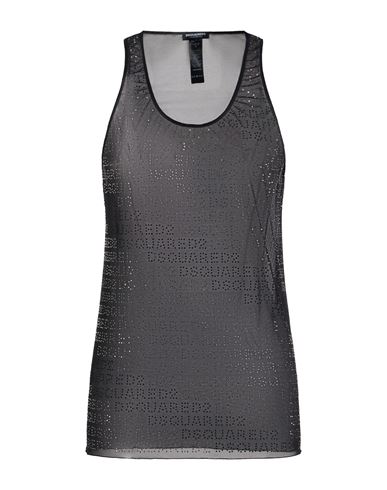 Dsquared2 Woman Top Black Size S Cotton, Elastane In Black