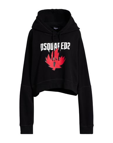 Dsquared2 Woman Sweatshirt Black Size L Cotton, Elastane In Black