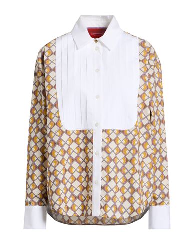 La Doublej La Double J Woman Shirt White Size M Cotton In Brown