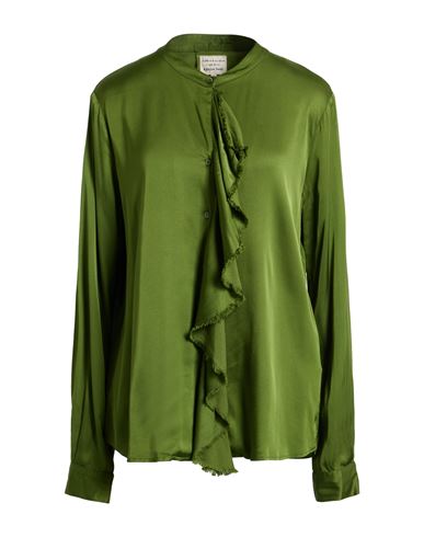 Alessia Santi Woman Shirt Green Size 8 Viscose, Elastane In Green