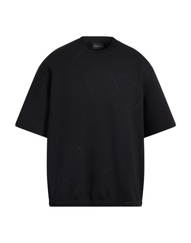 Emporio Armani Man T-shirt Black Size L Cotton, Polyester, Elastane In Black